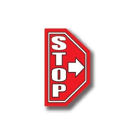 Ergomat 17in x 30in HALF SIGNS - Stop With Arrow Left DSV-SIGN 510 #0607LEFT -UEN